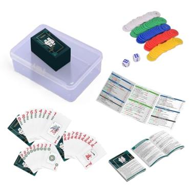 Imagem de HomeyVenture All-in-One American Mahjong Playing Cards Set, with Large Print Mahjong Cards 2025 Official Version, User Guide, Chips and Dice, Waterproof Gift Poker Game Set