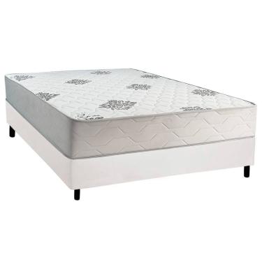 Imagem de Cama Box Casal: Colchão Ortopédico Inovaflex Comfort Premium+Base CRC Corano White (138x188)