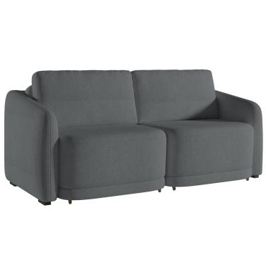 Imagem de Sofá Cama para Sala de Estar 2 Lugares 196cm Montserrat K01 Bouclê Cinza - Lyam Decor