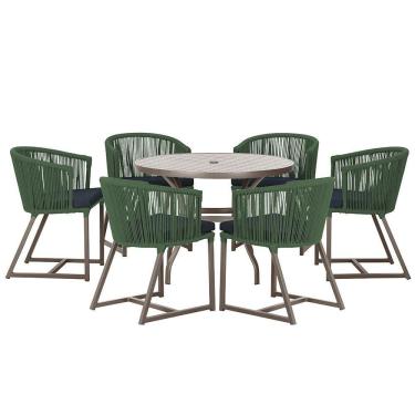Imagem de Mesa Com 6 Cadeiras De Jantar Noronha E12 Trama Original Verde