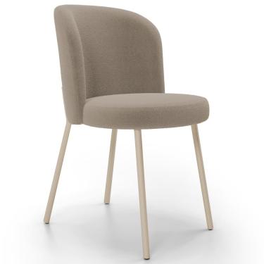 Imagem de Cadeira Para Sala de Jantar Cozinha Estofada Gavi Arena L02 Bouclê Bege - Lyam Decor