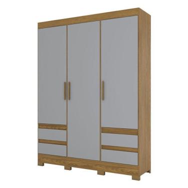 Imagem de Guarda Roupa Casal B55 Nature Cinza – Briz Móveis