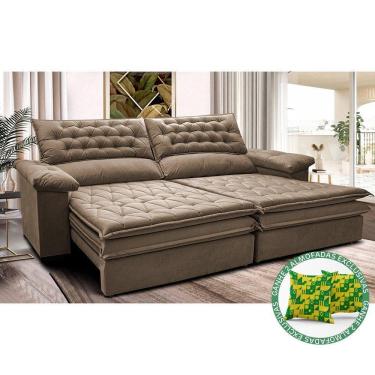 Imagem de Sofá Retrátil E Reclinável 2,72m Molas Ensacadas Cama Inbox Alemanha Viscoelástico Velusoft Castor