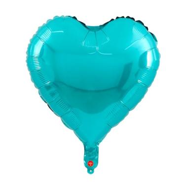 Imagem de BALAO METALIZADO CORACAO C/CANUDO AZUL BEBE 5" C/ 6 UNIDADES