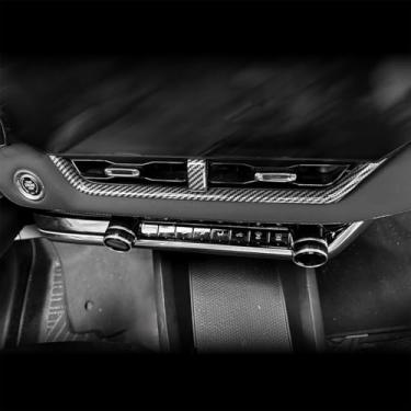 Imagem de Amzcar Acabamento da tampa da saída de ar, acabamento da tampa do painel do carro, capa do painel do console central compatível com acessórios Chevy Equinox 2025-2026 (padrão de fibra de carbono)