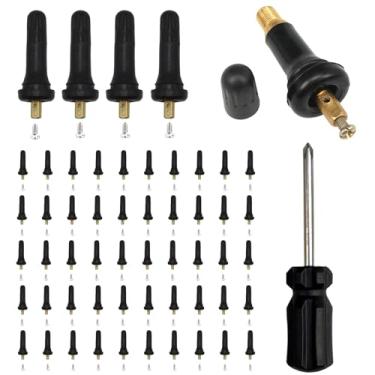 Imagem de 50 peças TPMS 20008 haste de válvula de pneu, com 1 chave de fenda, substituição de haste de válvula de sensor de pressão de pneu de encaixe de borracha para Buick Lincoln GMC, Chevrolet, Cadillac