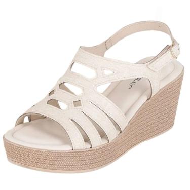 Imagem de Sandália Feminina Anabela Salto Media Elegante Piccadilly