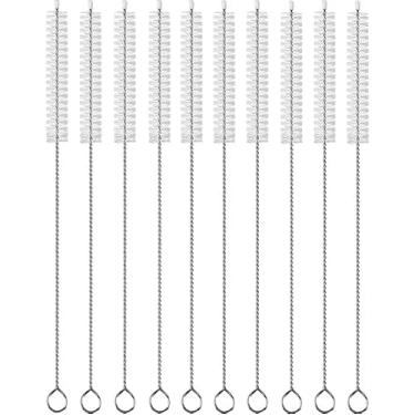 Imagem de Escovas de limpeza de palha, escova reutilizável de aço inoxidável para copos Stanley 20/30/1,134 g, copos com bico, garrafas de água e tubos de 10 mm de largura