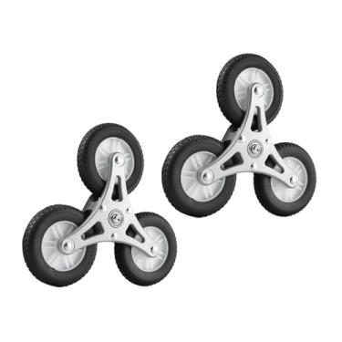 Imagem de Xgdsnly 2x Rodízios para Subir Escadas, Carrinho de Mão, Requer Montagem, Silencioso, Sem Esforço, Rodízios Versáteis, Dobrável, Preto, 22,5 cm