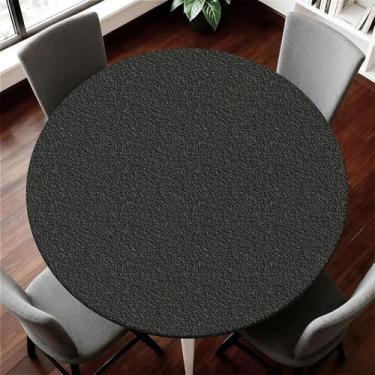 Imagem de COTAIL Toalha de mesa redonda com capa de mesa elástica à prova d'água para mesa redonda de até 155 a 165 cm, capa circular à prova de óleo para cozinha, jantar, acampamento, piquenique, festa, férias