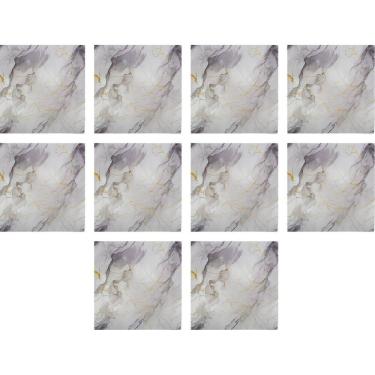 Imagem de Placa Adesiva Autocolante Kit 10 Uni Papel Parede Marmore Falso Decoraça Sala Estar Cozinha Banheiro Casa Reforma Obra