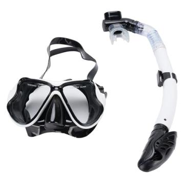 Imagem de Alomejor Conjunto de Snorkel Adulto, Máscara de Mergulho Com Engrenagem de Mergulho Com Mergulho Com Mergulho Adequado para Mergulho Oceano (WHITE)