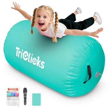 Imagem de Triclicks Equipamento inflável de ginástica de cilindro de ar para treinamento de mola de costas para uso em academia em casa, ferramenta de fitness portátil para ioga, exercícios infantis e esportes