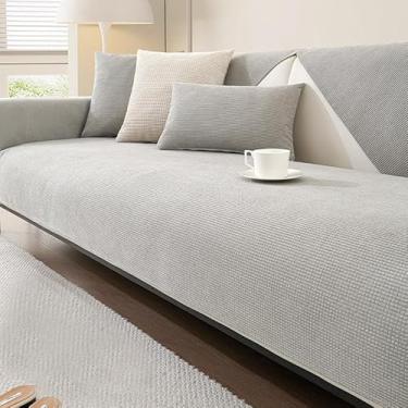 Imagem de HGTRH Capa de sofá sofá de canto em forma de L com encosto alto 2 lugares peça de canto de 3 lugares, capa de sofá em forma de U grande XXL, capa de sofá antiderrapante fundo de silicone, confortável