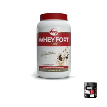 Imagem de Kit Whey Fort 3W 900g Cookies n Cream + Creatina Creapure 200g Integralmedica