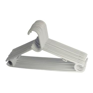 Imagem de Cabides Premium Antideslizante, 50 Unidades, Plástico Reforçado, 40 cm x 20 cm, Branco, Suporta 4 kg