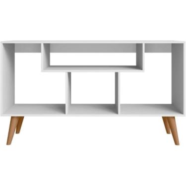 Imagem de Rack Bancada Aparador para TV até 43” com Pés Retrô – Sala de Estar, Jantar ou Cantinho do Café(Branco)