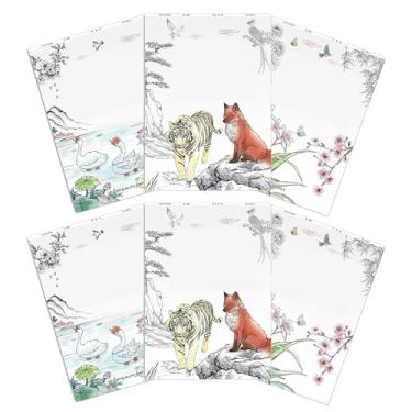 Imagem de Livro de Aguarela, 6 Folhas de para Rabiscos, Livro De Colorir Com Ilustracoes Esteticas E Pintura Estilo Chines, Para Criancas Adultos Artistas Adolescentes E