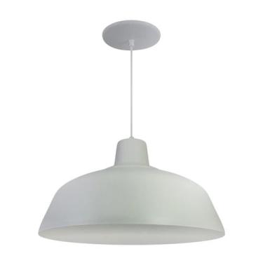 Imagem de Kit 6 Luminária Pendente Retro 34cm Com Interior Branco Brilho Com Fia