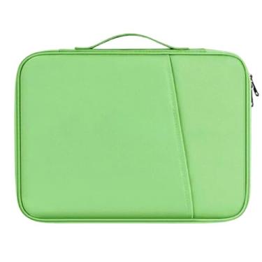 Imagem de Vaneg Bolsa Case para Tablet e Laptop, Verde, Impermeável, 34x25x2cm, Compatível com iPad Pro e Samsung Galaxy Tab até 13 Polegadas, com Alça e Compartimento Frontal