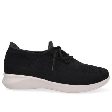 Imagem de Tenis usaflex tricot cadarço ref ud03001 feminino, 36, Preto