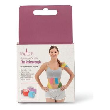Imagem de Kit Com 3 Fita Tape New Form Rolo 5m Hipoalergênica Fisio, Preto