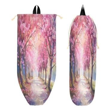 Imagem de xigua Suporte de plástico para saco de plástico com cordão para árvores de flores florescendo, 1 pacote, organizador reutilizável para bolsas, meias, roupas íntimas e gravatas