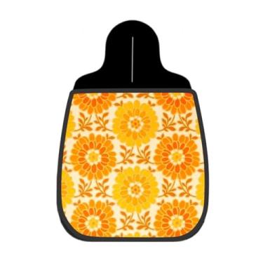 Imagem de Lixeira De Carro Organizador Lixinhocar Arte Flor Laranja Amarela Retrô