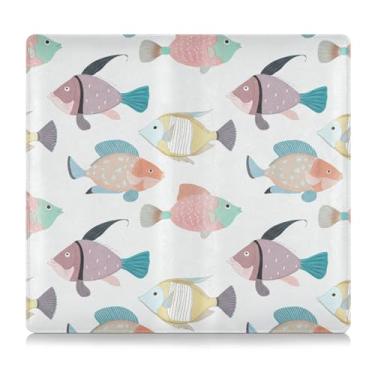 Imagem de Burbuja Suporte de registro e seguro de carro, caixa de luvas de couro de peixe moderno, organizador de documentos, carteira e acessórios