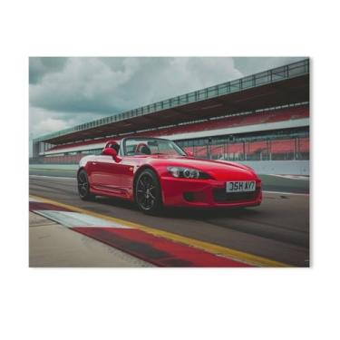 Imagem de HouLaiZhe Carro esportivo Jdm Car S2000 Cool Posters Canvas Wall Estética Decoração de parede Impressão de parede Sala de Galeria Decoração de parede para quarto sala de estar escritório 18 x 24