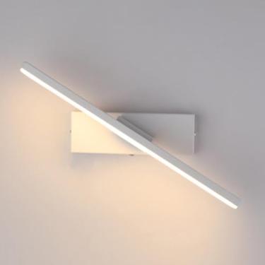 Imagem de Luminária de parede moderna e minimalista para banheiro, com espelho giratório, luz quente de 3000K, ideal para sala de estar, quarto, cabeceira, corredor e hall de entrada (branca, pequena)
