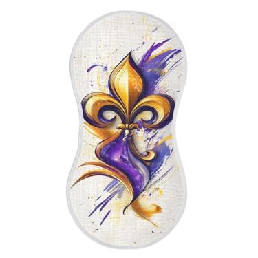 Imagem de xigua Conjunto de 2 panos para arrotos de musselina Mardi Gras, panos super macios e absorventes, roupas de arroto de algodão, presente de chá para recém-nascidos, bebês meninas e meninos