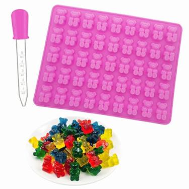 Imagem de Molde de Silicone Mini Ursos com Conta Gotas Bala Fini Doces Goma Forma Ursinho 45 Cavidades DIY