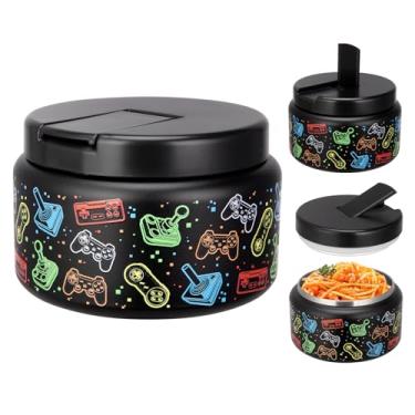 Imagem de Reeple Garrafa térmica de sopa infantil de 382 g para alimentos quentes, isolada a vácuo, com tampa de fivela, recipiente de almoço à prova de vazamento de boca larga de aço inoxidável para viagem de