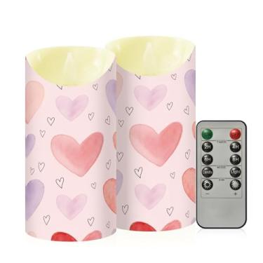 Imagem de Wassud Pacote com 2 velas sem chama com controle remoto, velas realistas cintilantes com temporizador, velas decorativas para Natal, casamento, festa, decoração de casa média