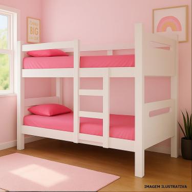 Imagem de Beliche Dupla Branca – Estrutura Firme, Acabamento Premium E Design Charmoso!