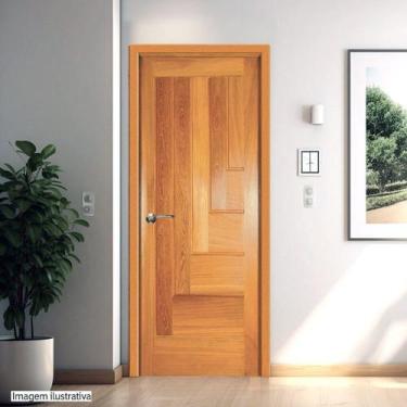 Imagem de Folha de Porta de Madeira Maciça Tauari 210x70x3,3 Réguas em L Jomadi