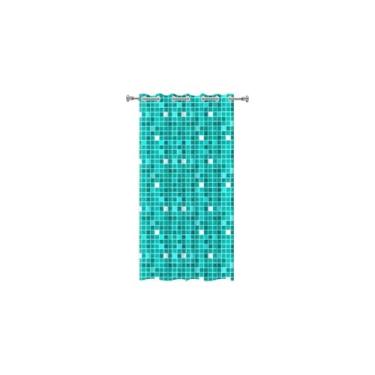 Imagem de Cortina de Box em PVC, Estampa Pastilha Verde, 138x198cm, Impermeável, com Ilhós Reforçado