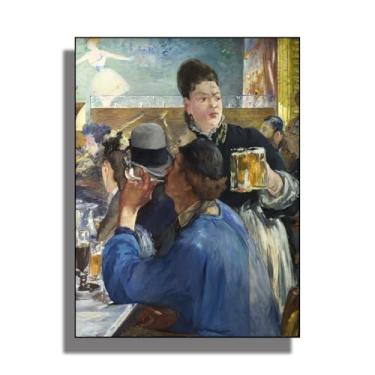Imagem de OKRA Manet Canvas Wall Art - Corner of A Café-Concert Home Decor - Trabalho Impressionista - Adequado para estúdios de arte, banheiros e academias. Sem moldura. 30 x 40 cm