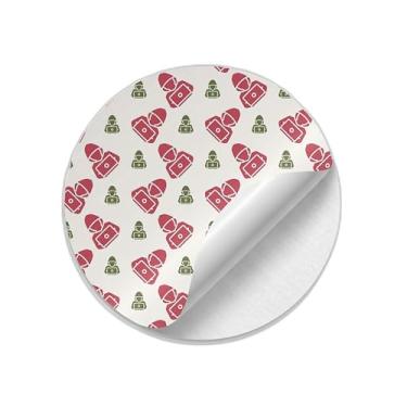 Imagem de Conjunto de 25 Autocolantes Adesivos Redondos Natalinos Coloridos - Tamanho 85x85cm