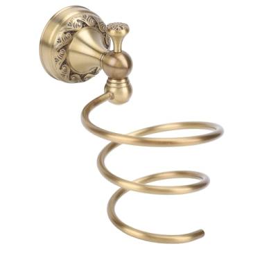 Imagem de GLOGLOW Suporte Antigo para Secador de Cabelo, Rack de Secador de Cabelo Montado na Parede de Cobre, Prateleira Decorativa para de para Banheiro e Salão de Beleza Uso Diário No Banheiro