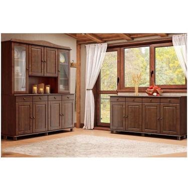 Imagem de Conj. Cozinha Cristaleira 8 Portas Balcão 3 Portas Madeira