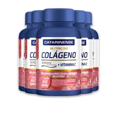 Imagem de Kit 5 Colágeno Verisol e Vit. C Catarinense 60 Cápsulas