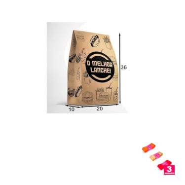 Imagem de Kit Saco SOS Impresso Lanche 50 Unidades 10kg + Fita Cetim 38mm x 10 Metros