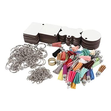 Imagem de KIMISS 201 Unidades Em Branco de Chaveiro de Sublimação Dupla Face para Projetos DIY - Kit de Chaveiro Acrílico de Transferência de Calor Com Vários Formatos e Acessórios