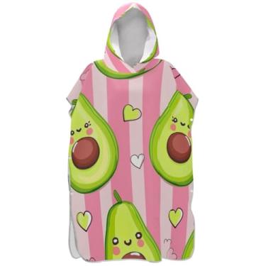 Imagem de Joisal Lindo roupão verde engraçado abacate surf poncho trocador para Adul Plus Size masculino poncho com capuz impressão toalha de praia