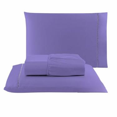 Imagem de Kit Lençol Cama Casal Queen King Solteiro 03 Peças (5, LILAS, SOLTEIRO)