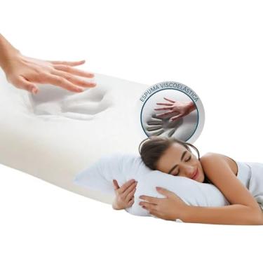 Imagem de Travesseiro Espuma Viscoelástico 70x50cm Comfort Nasa - Travesseiro Ortopédico Antiácaro, Conforto Premium Sono Perfeito - Shop100