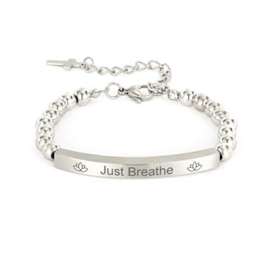 Imagem de cusurlove Pulseira cristã inspiradora para mulheres, joia de cruz de contas de aço inoxidável com versículo da Bíblia, presente de fé religiosa para mãe, filha, irmã, amiga, One Size, Aço inoxidável