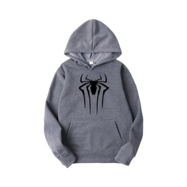 Imagem de Moletom Casual Com Estampa De Aranha Em Cores Sólidas Para Homens E Mu